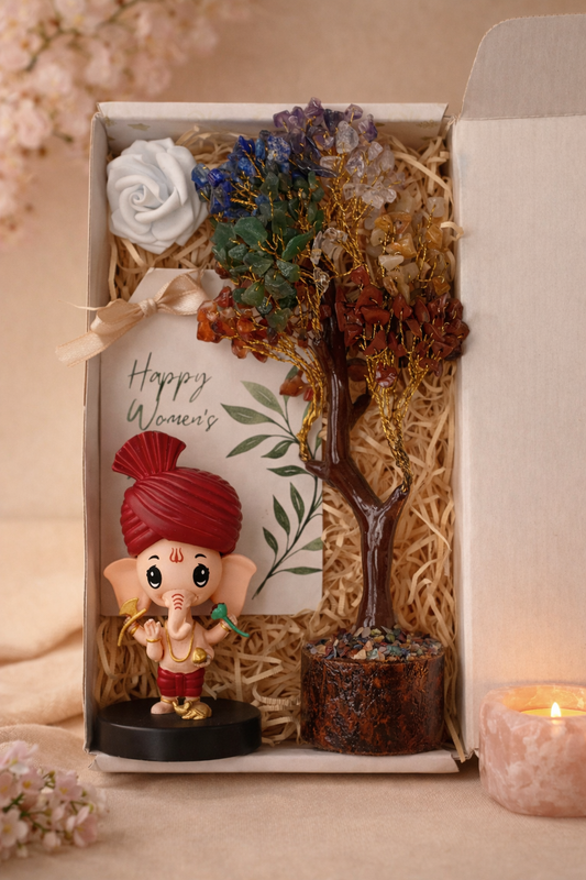 Crystal Wish Tree & Ganesha Bobble Head Gift Hamper