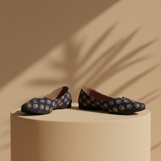 Rudhvay Blue Fabric Jutti