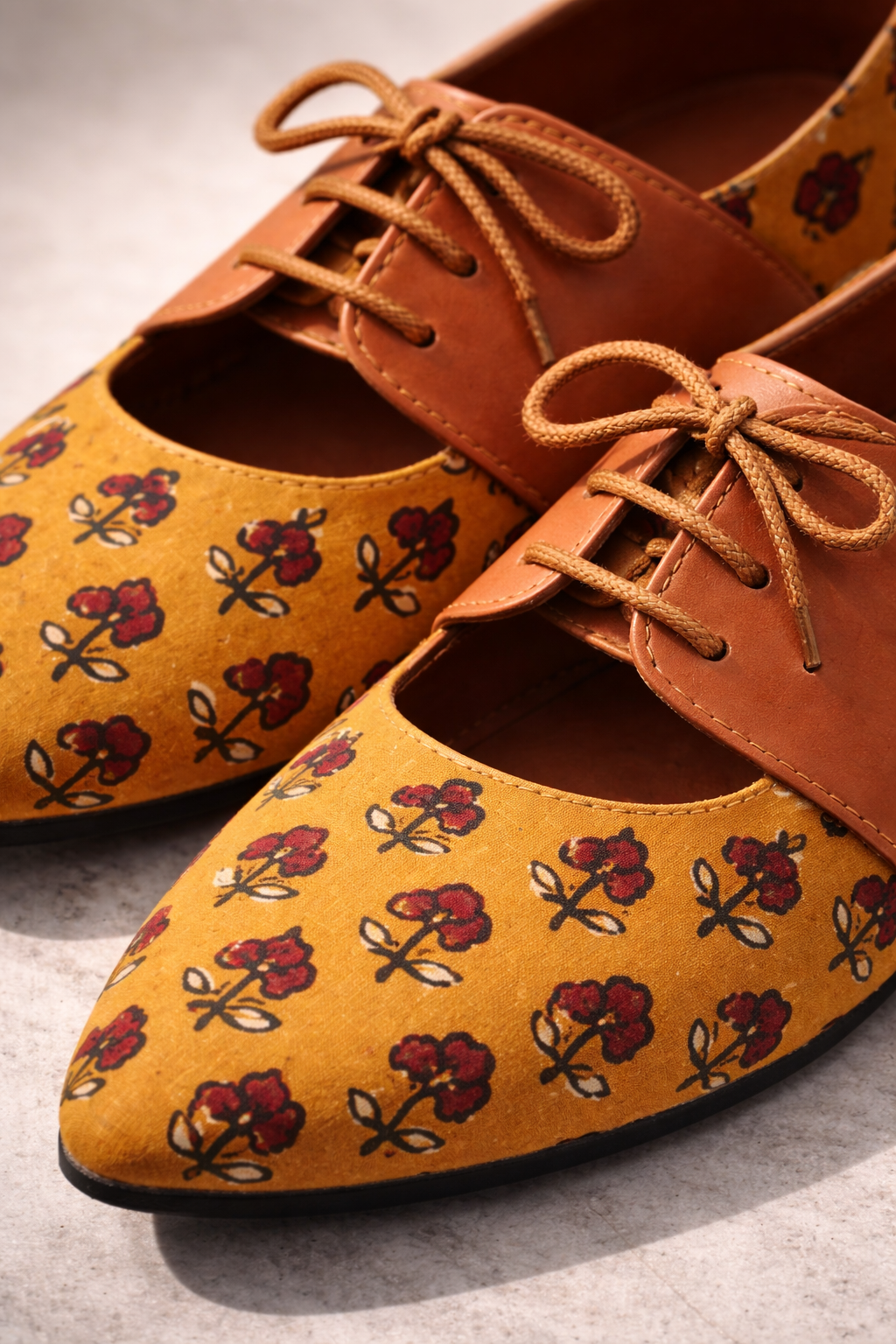 For the joyful-hearted mom - Yellow Heritage Printed Jutti
