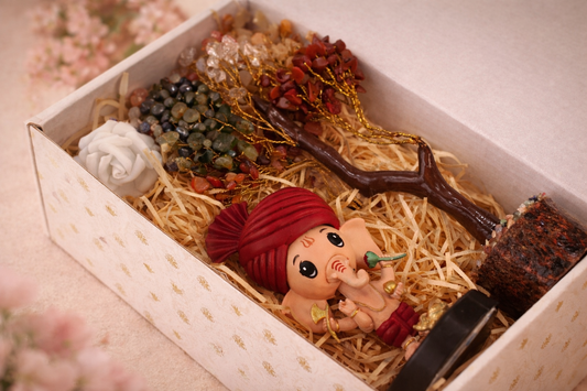 Crystal Wish Tree & Ganesha Bobble Head Gift Hamper