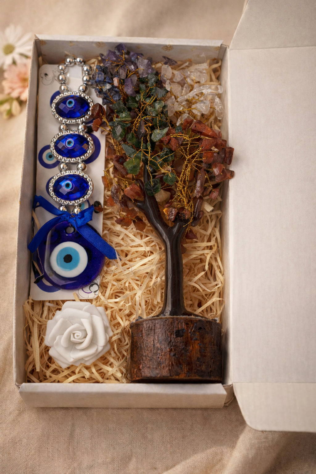 Crystal Wish Tree & Evil Eye Protection Gift Hamper
