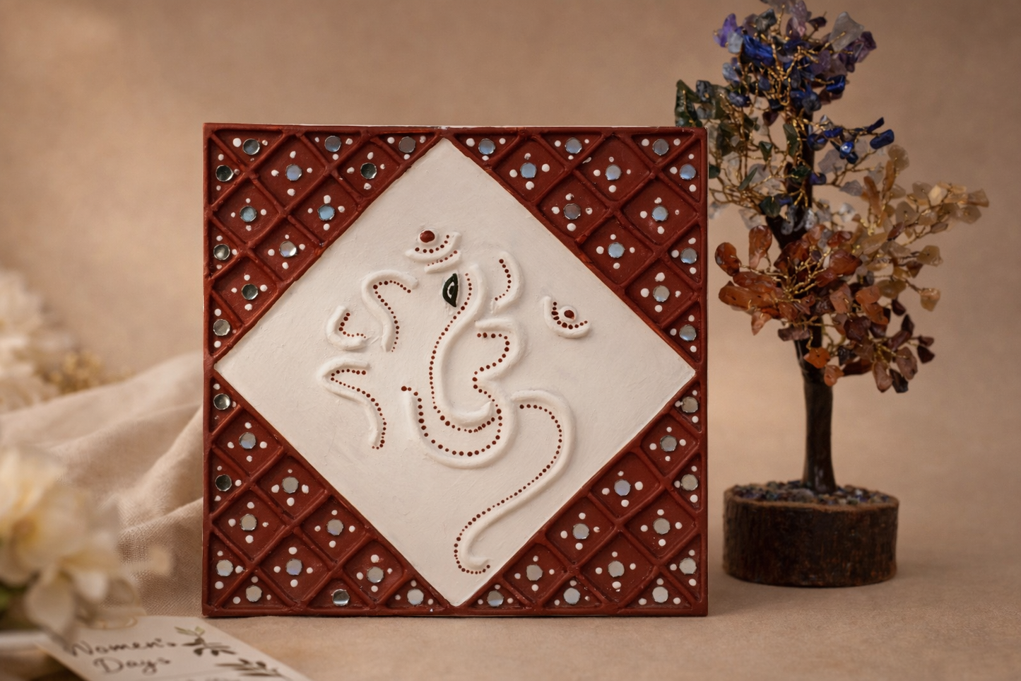 Ganesh Blessings Mud Frame & Wish Tree Gift Box
