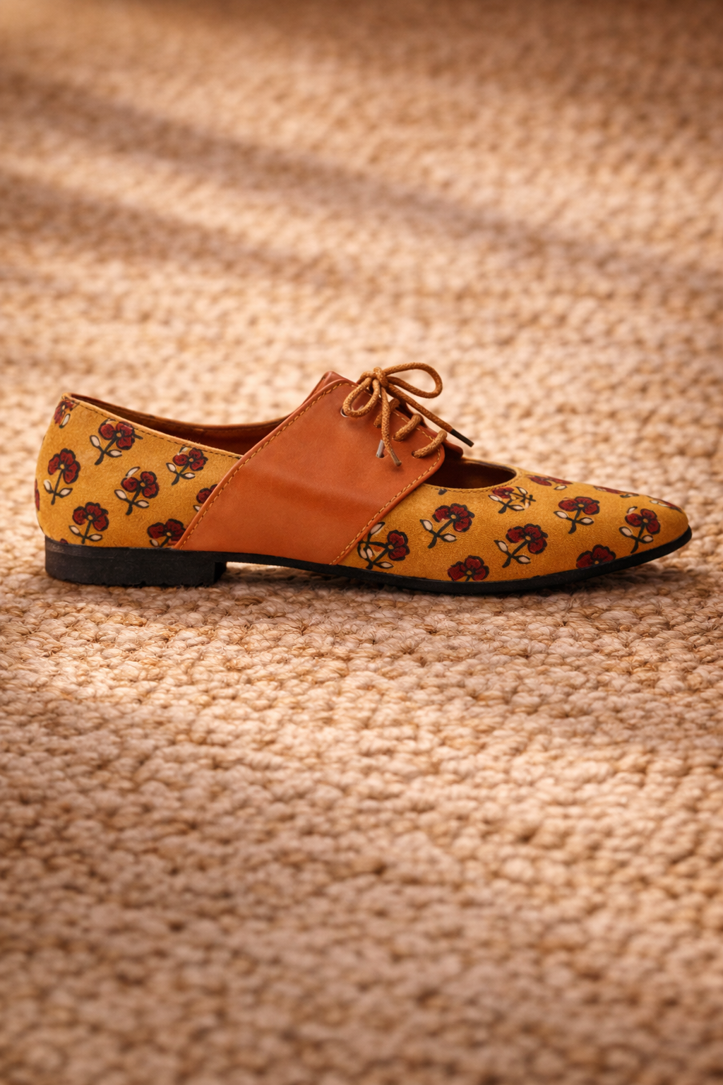For the joyful-hearted mom - Yellow Heritage Printed Jutti