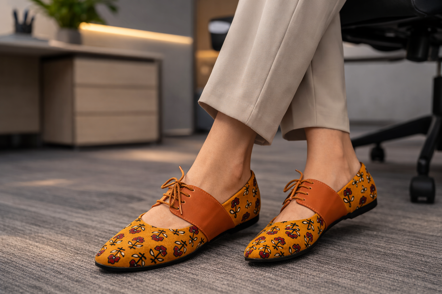 For the joyful-hearted mom - Yellow Heritage Printed Jutti