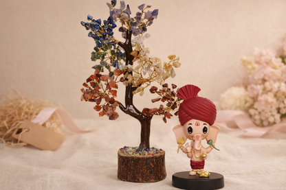 Crystal Wish Tree & Ganesha Bobble Head Gift Hamper