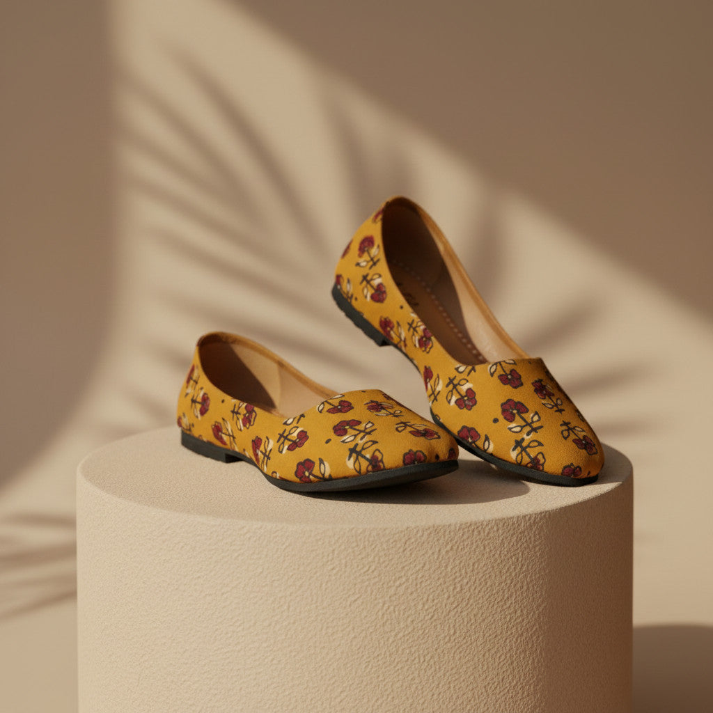 For the festive-soul mom - Mustard Heritage Jutti