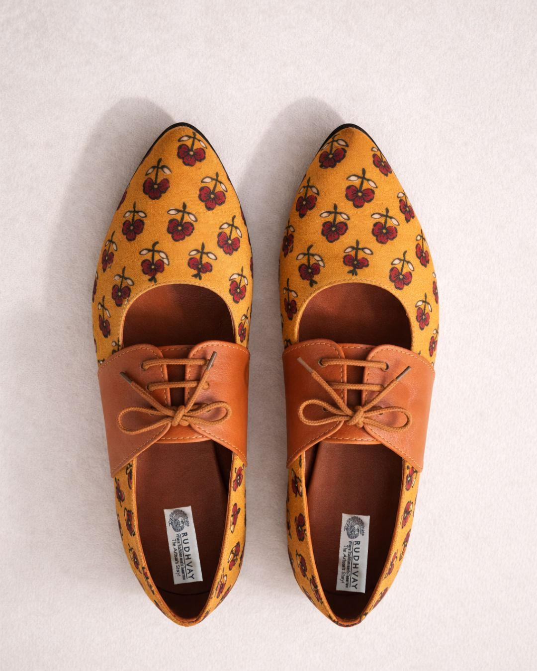 For the joyful-hearted mom - Yellow Heritage Printed Jutti