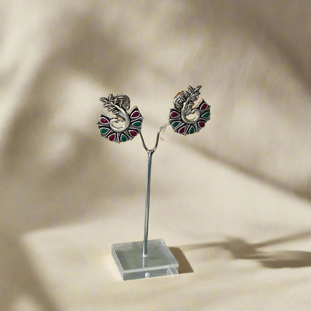 Rudhvay German Silver Earring