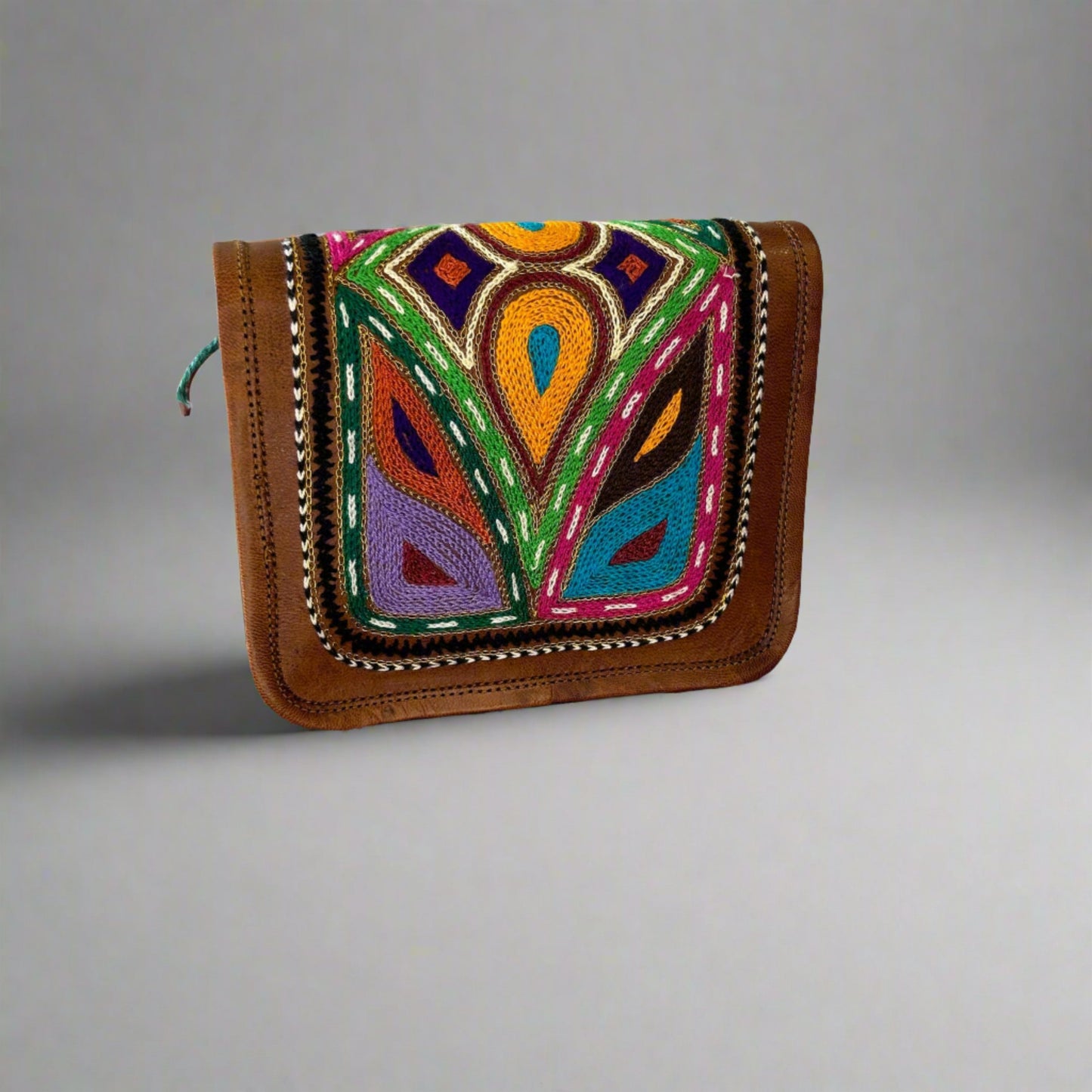 Rudhvay Hand-Crafted And Embroidery Leather Sling Bag