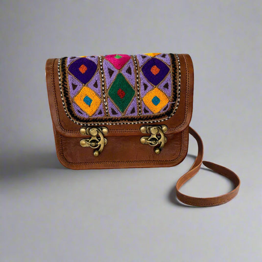 Rudhvay Hand-Crafted And Embroidery Leather Sling Bag