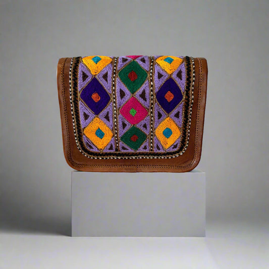 Rudhvay Hand-Crafted And Embroidery Leather Sling Bag