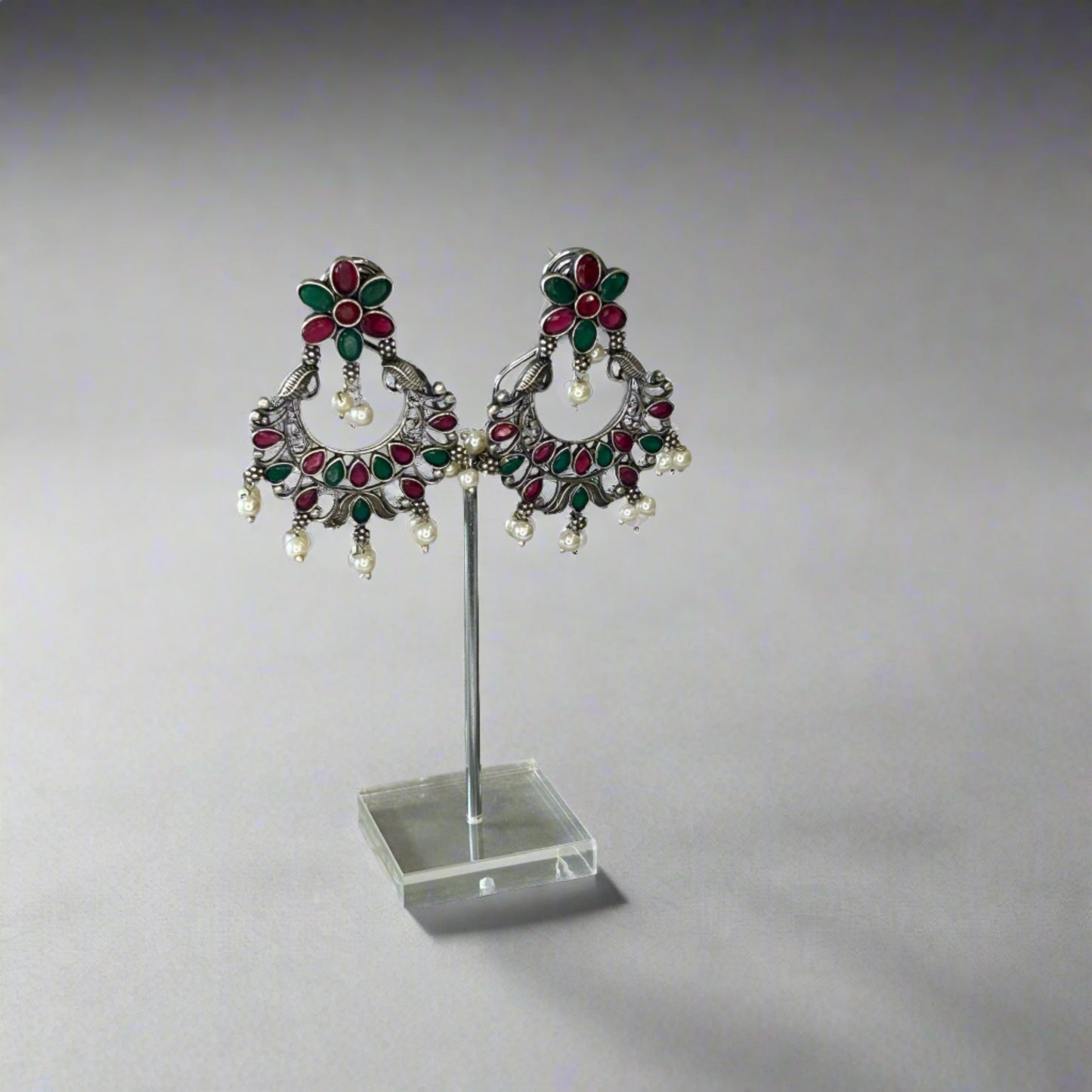 Rudhvay German Silver Earring