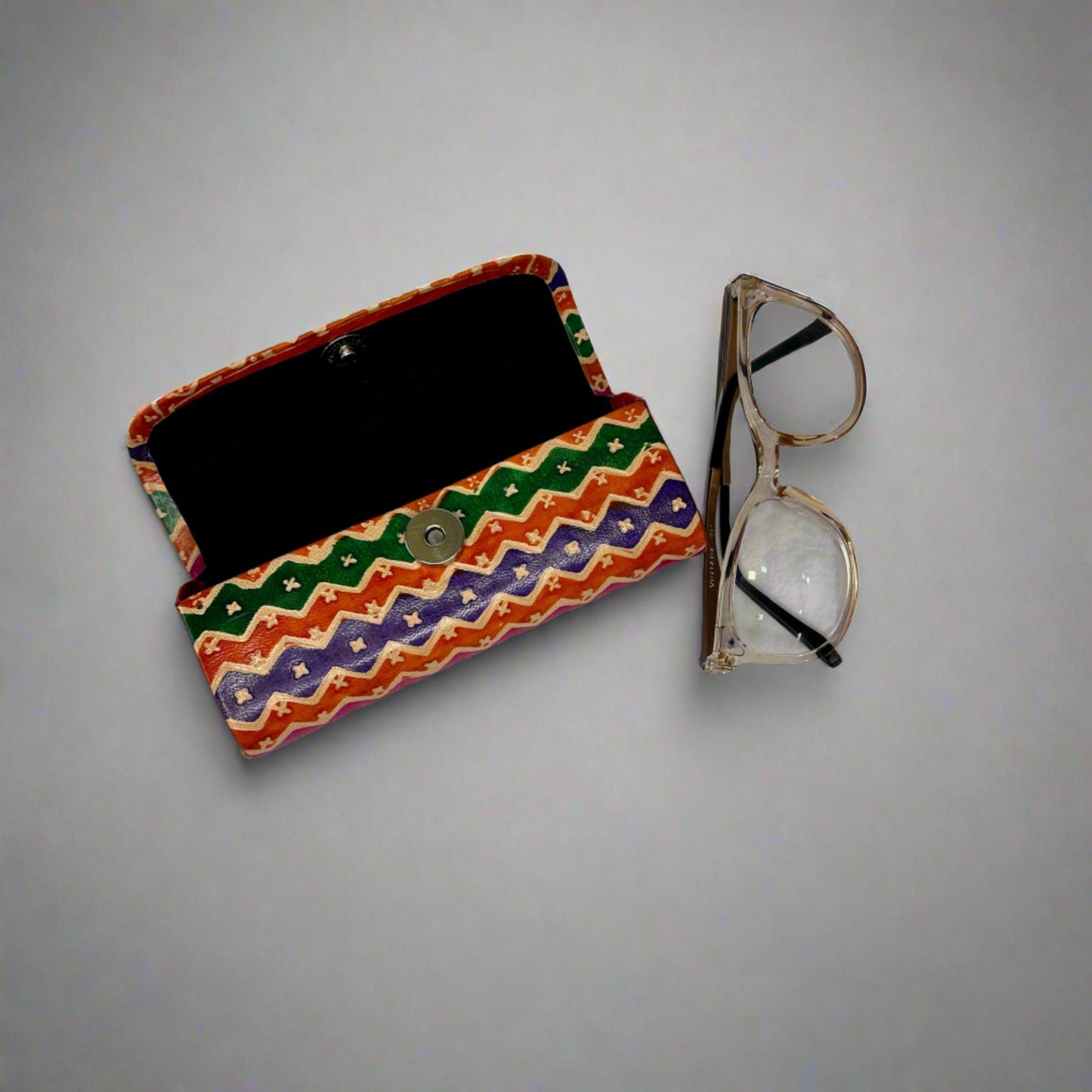 Rudhvay Hand Painted Leather Spectacle Case