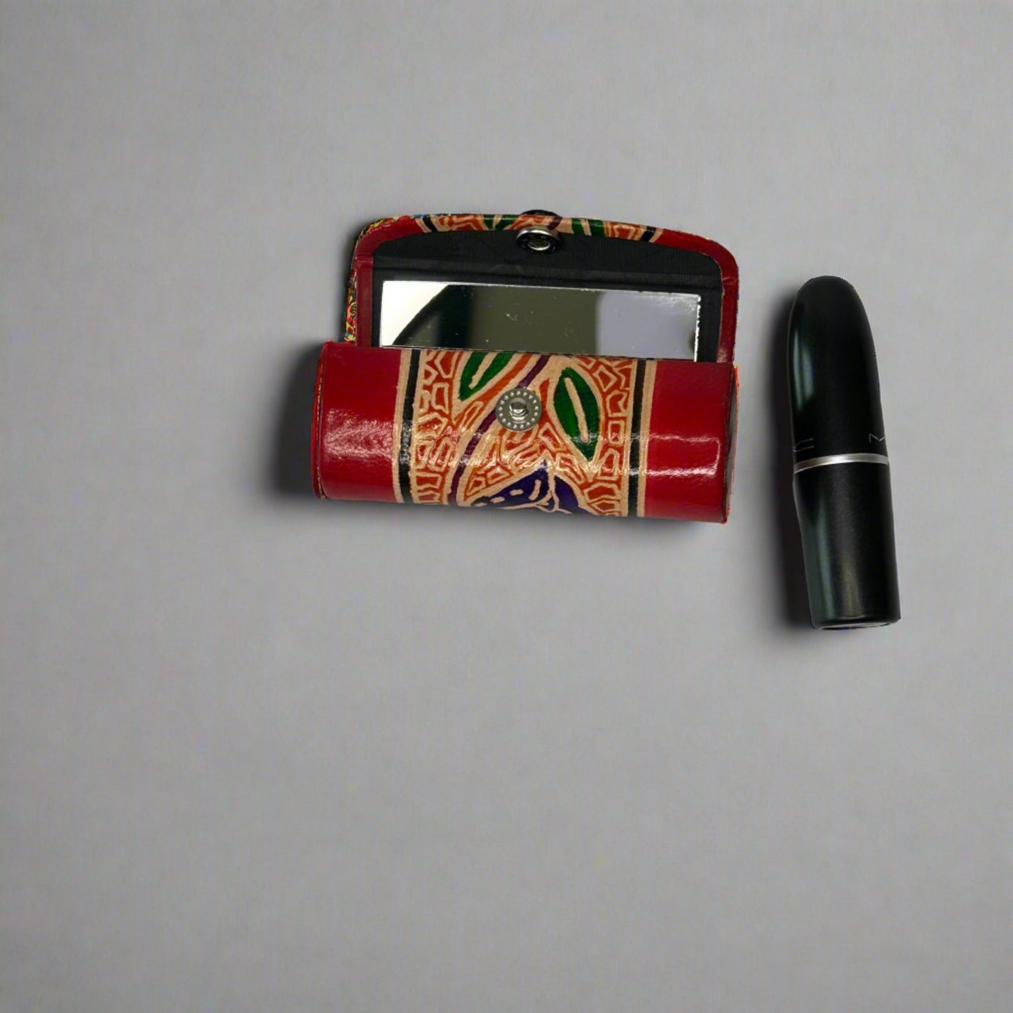 Rudhvay Hand Painted Leather Lipstick Case