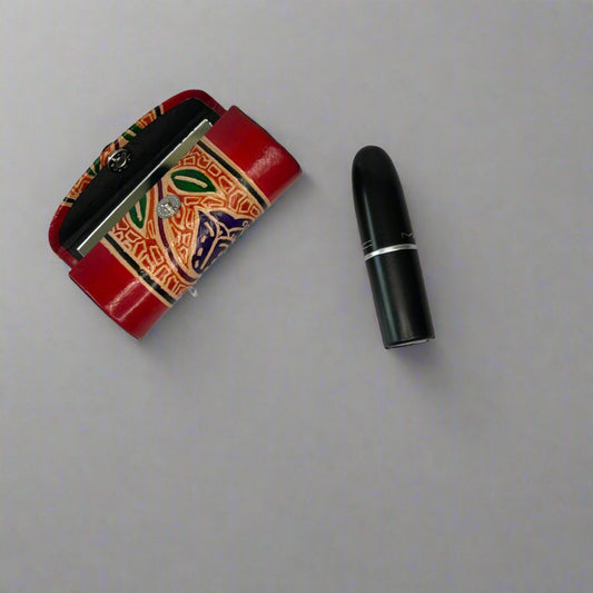 Rudhvay Hand Painted Leather Lipstick Case