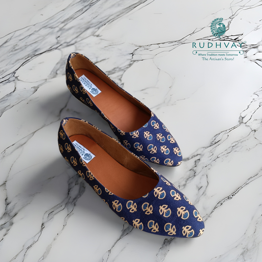 Rudhvay Blue Fabric Jutti