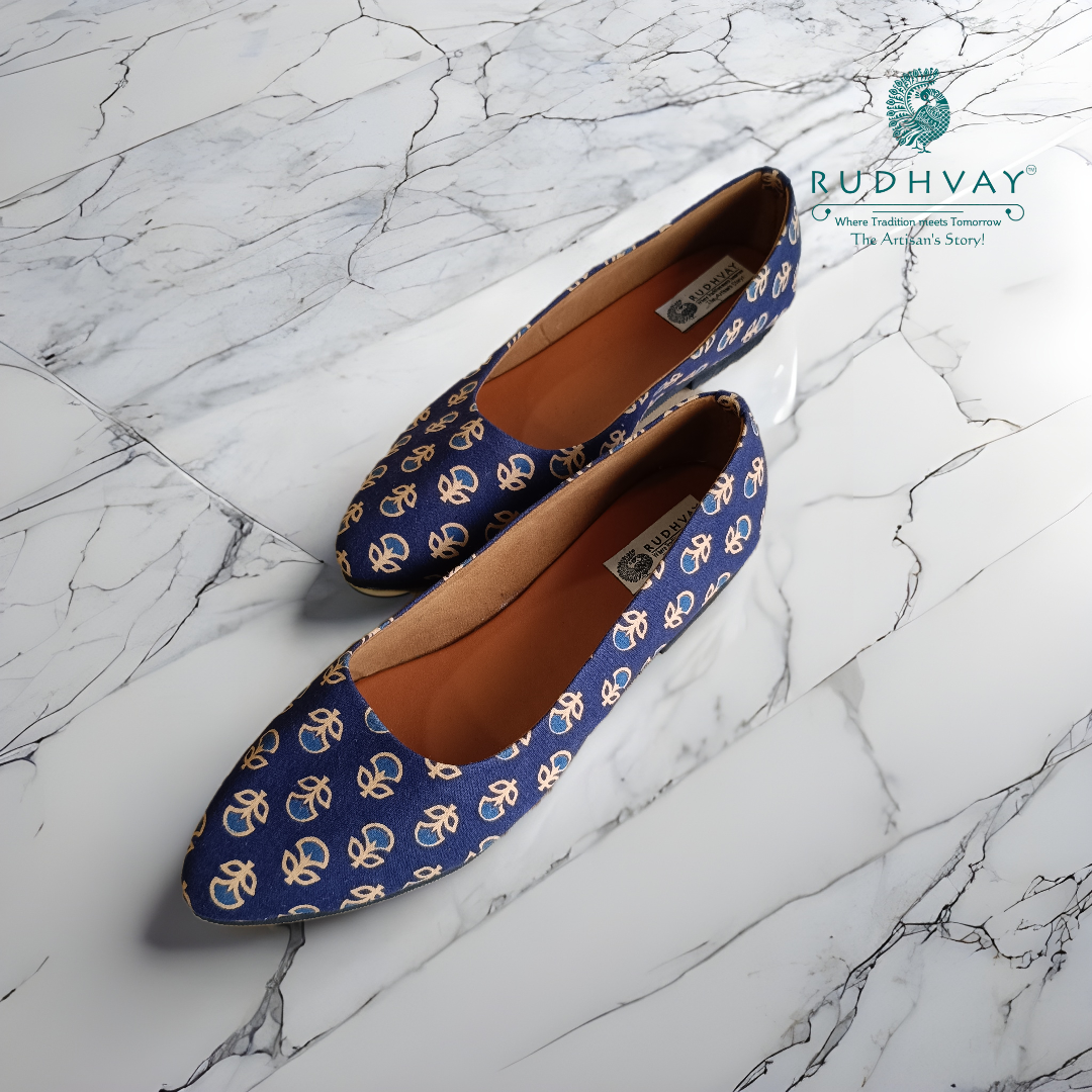 Rudhvay Blue Fabric Jutti