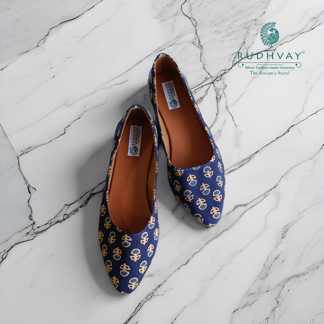 Rudhvay Blue Fabric Jutti