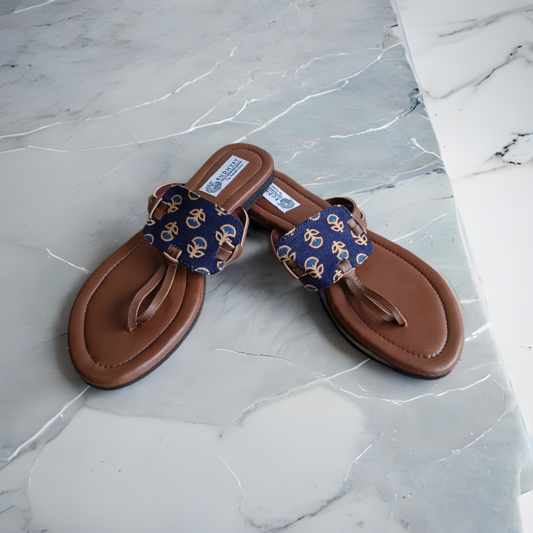 Rudhvay Blue Handcrafted Chappal